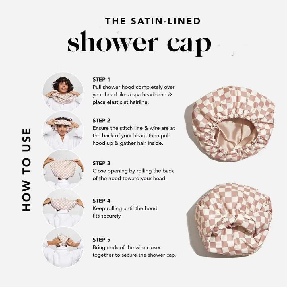 The Satin Lined Flexi Shower Cap
