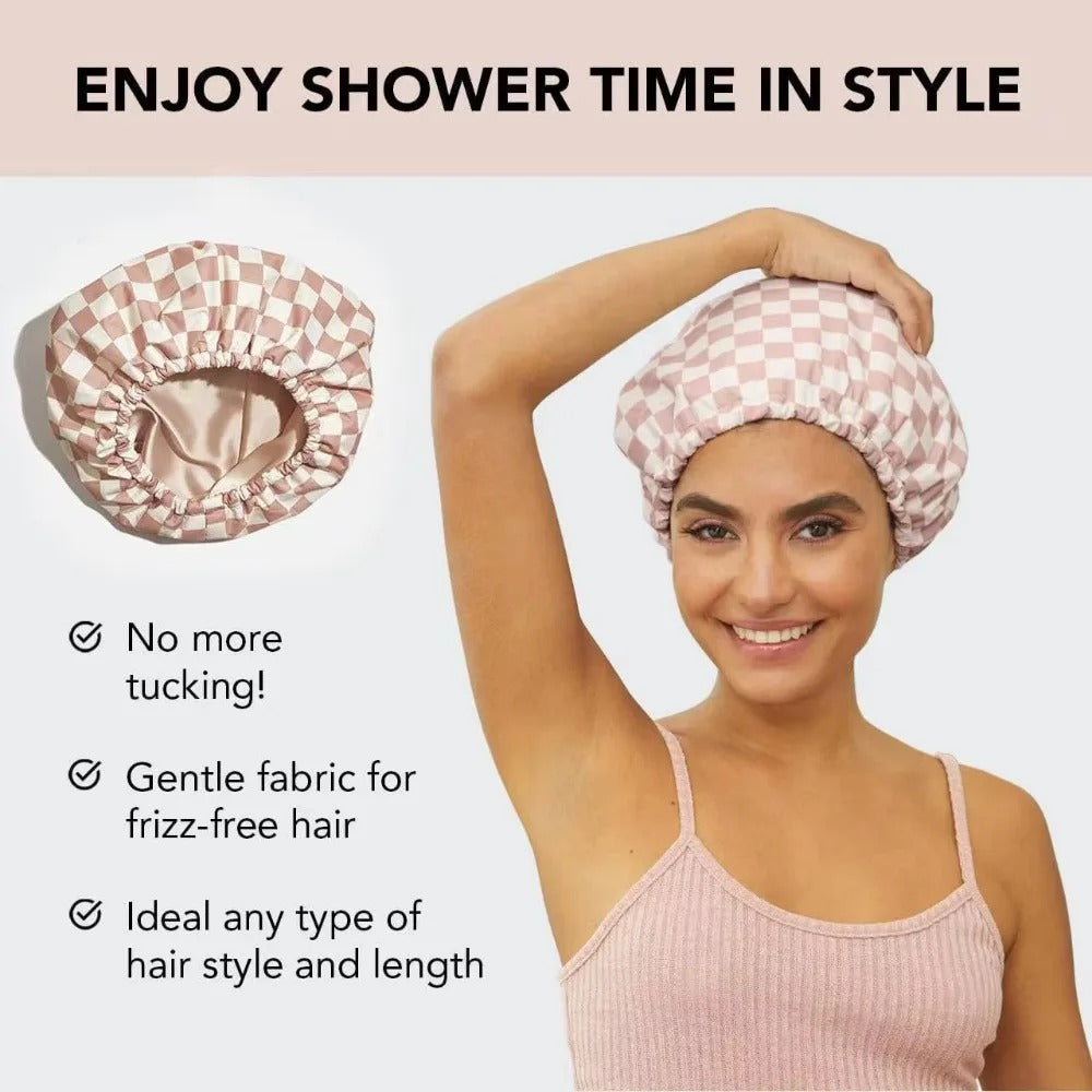 The Satin Lined Flexi Shower Cap